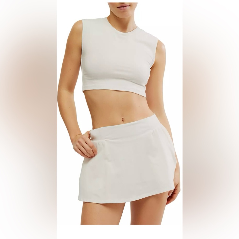 NWT Free People Movement Large NEW with tags Hot Shot Skort Set White